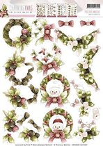 Nr. 5 Wreaths Charming Xmas 3D-Knipvel Precious Marieke 10 stuks