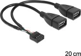 Delock - Kabel USB 2.0 Typ-A 2 x Buchse auf Pin Header