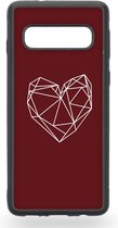 Geometric burgundy heart Telefoonhoesje - Samsung Galaxy S10