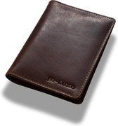 Jb-Luxo © - paspoorthouder - paspoort hoesje - paspoort hoesje leer - reisportemonnee - Leer - Bruin - RFID