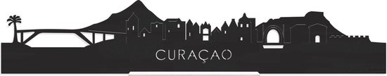 Standing Skyline Curaçao Zwart hout - 40 cm - Woon decoratie om neer te zetten en om op te hangen - Meer steden beschikbaar - Cadeau voor hem - Cadeau voor haar - Jubileum - Verjaardag - Housewarming - Aandenken aan stad - WoodWideCities
