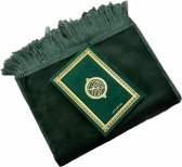 Fluwelen Gebedskleed Aardbei Matgroen met Suede Koran