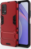 Xiaomi Redmi 9T Hoesje Hybride Back Cover met Kickstand Rood