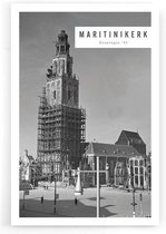 Walljar - Martinikerk '45 - Zwart wit poster