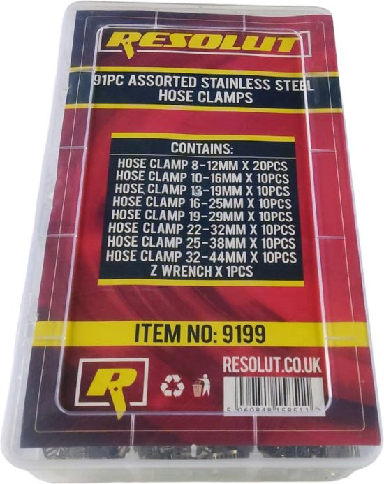 RVS Slangklemmen assortiment 91-delig van rvs — afbeelding 5
