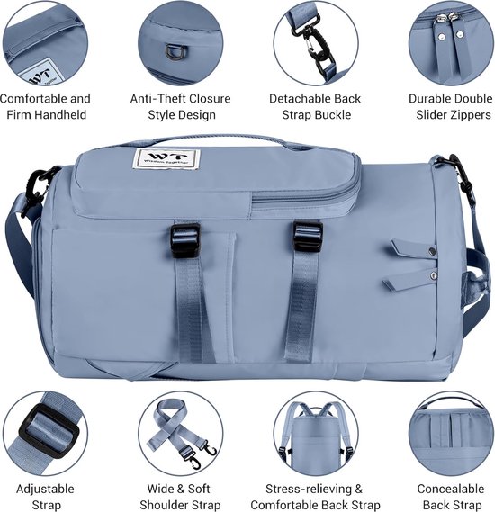 Sac Sport Voyage Gym Piscine Enfant - Sac Danse Avec Compartiment Chaussures Et Poche Humide