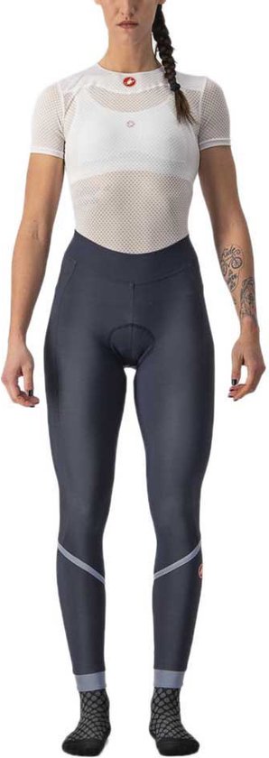 Castelli VELOCISSIMA THERMAL lange fietsbroek SAVILE BLUE/SILVER-SILVER REFL - Vrouwen - maat L