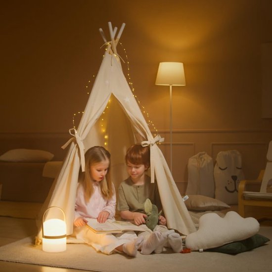 Little Dove Tipi Tent - 100% Natuurlijk Katoenen Zeildoek Speeltent Voor Kinderen Wordt Geleverd Met Matras