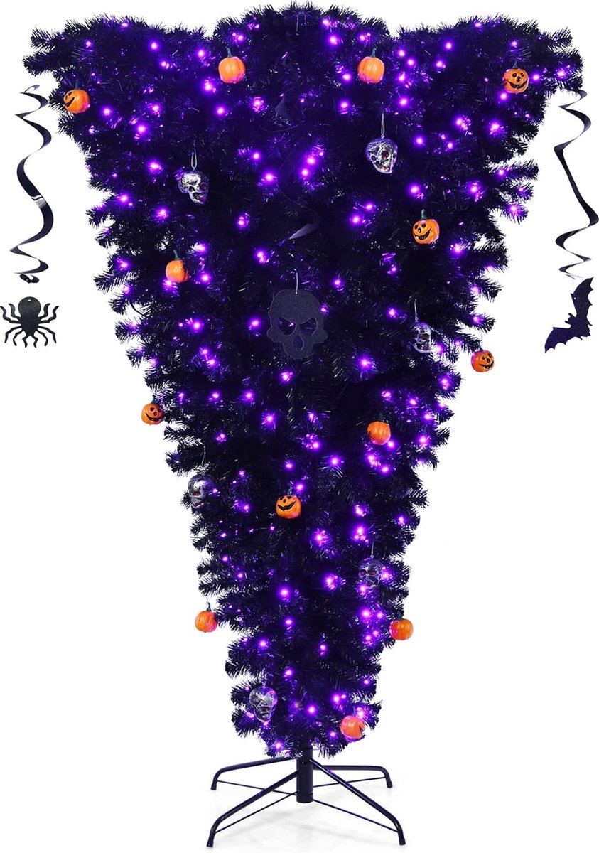 Sapin De Noël En Forme De Croix Pré-éclairé 180 Cm | Branches En Soie, Lumière LED Chaude | Décoration Intérieure Et Extérieure