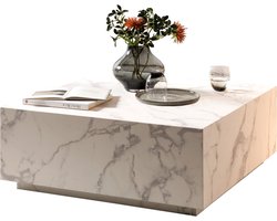 Salontafel Esma Wit - MDF - Vierkant - 90x90cm - Hoogte 35 cm