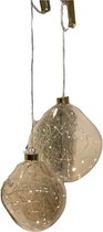 WinQ! - Kerstverlichting Glass Ball Organic Set van 2st - d:12cm en d:15cm Champagne-incl. Led-verlichting