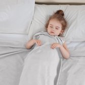 Zomerdeken - 100% bamboe deken voor volwassenen en kinderen, lichtgewicht, ademend, verkoelende dekens, kan het lichaam koel houden bij nachtelijk zweten, voor bed, bank en overal, grijs, 120 x 100 cm.