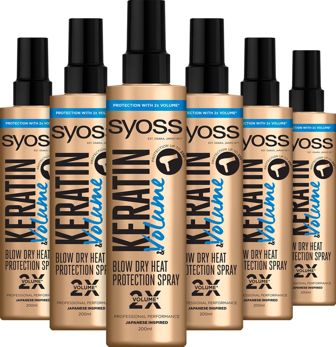 SYOSS - Keratine Volume Heatprotection Spray - Haarstyling - Voordeelverpakking - 6 Stuks