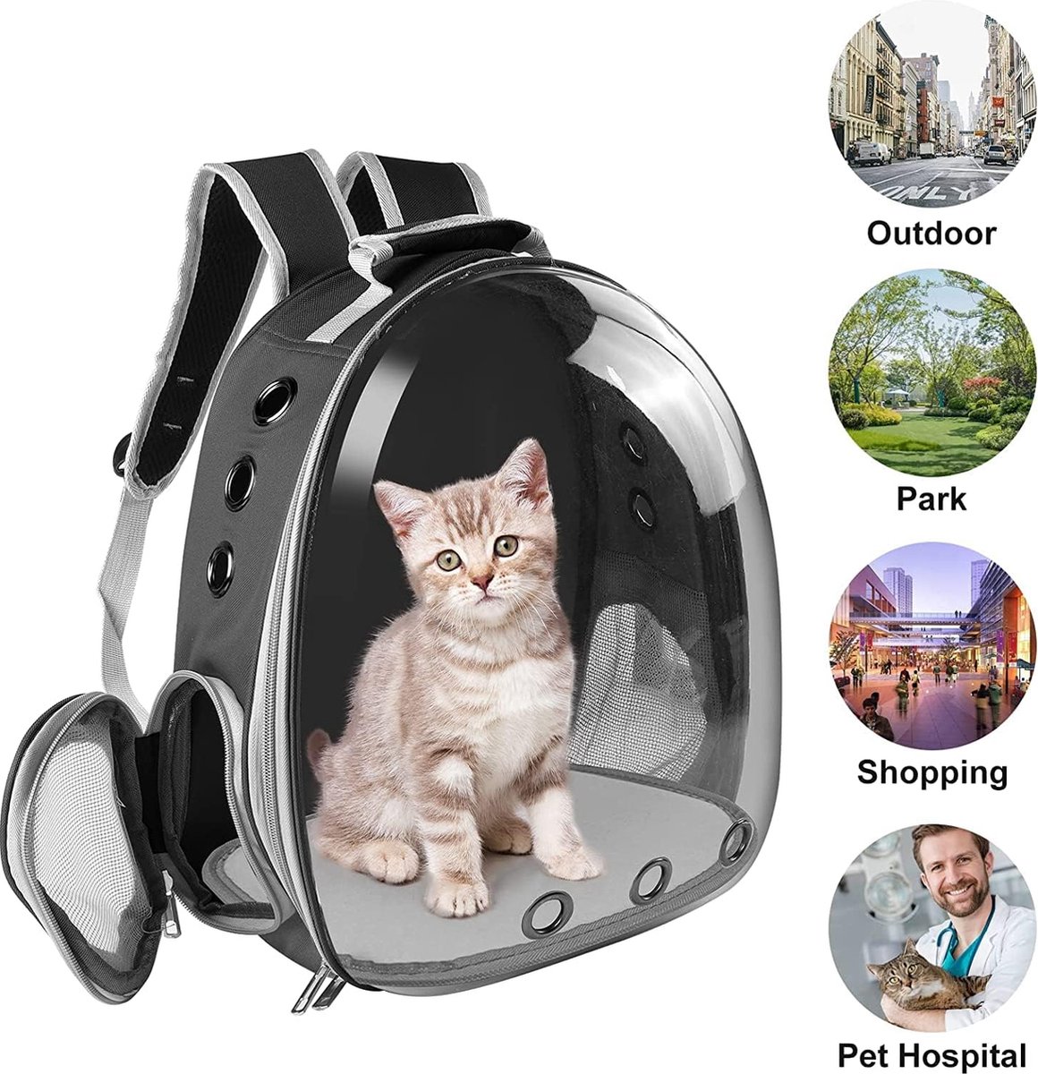 SWIHELP Kattenrugzak Hondendraagtas Voor Kleine Katten En Hondendraagtas Binnenveiligheidslijn