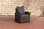 Clp Fisolo Fauteuil - 5mm rond Polyrotan - Rotan kleur : bruin gemeleerd overtrek ijzergrijs