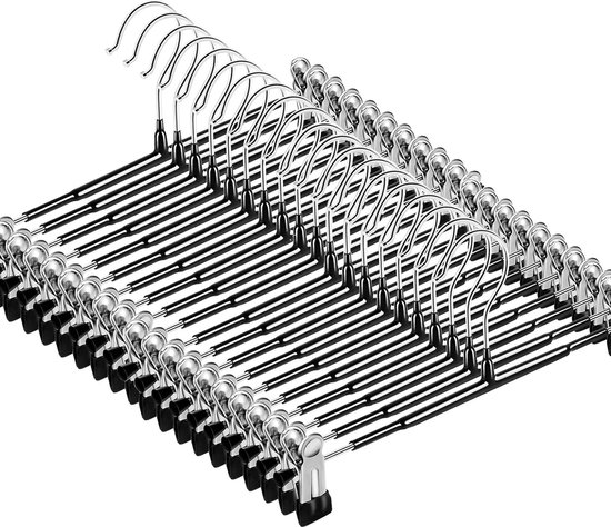 Tekenewbse Broekhangers, ruimtebesparend, kledinghangers, klemhangers, plastic rokhangers