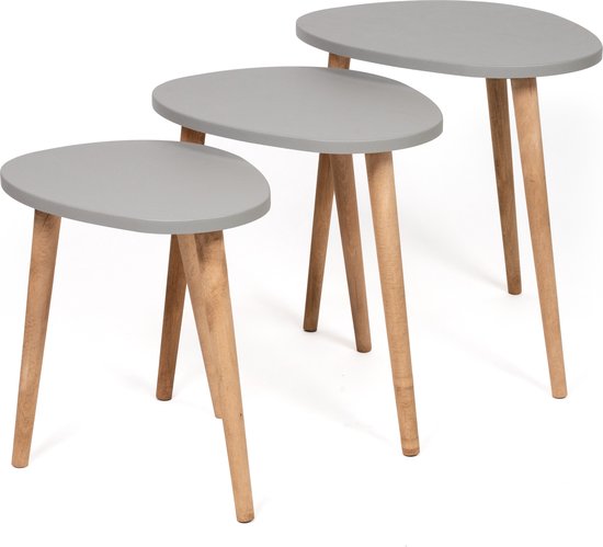 Rustiq Side Table Set de 3 - Table basse - Table d'appoint - Table basse - Emboîtable - Grijs