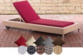 Clp Rosso Ligstoel - 1,25 mm Poly-Rotan - 1,25mm Rotan : zand bekleding  : robijn