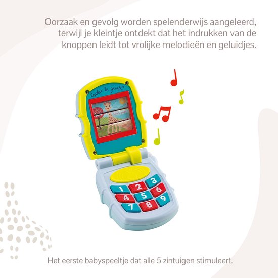 Sophie de giraf Muziek Telefoon - Speelgoedtelefoon - Babyspeelgoed - Vanaf 3 maanden - 8x6.5x5 cm - In wit/rood geschenkdoosje van Merkloos — afbeelding 4
