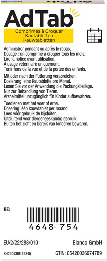 Adtab Kauwtablet Voor Honden 3 stuks - Anti vlooien en tekenmiddel -