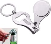 Nagelknipper en Flesopener Sleutelhanger In 1 I Multifunctionele sleutelhanger I Leuke Gadget I Cadeau Idee I Zilver