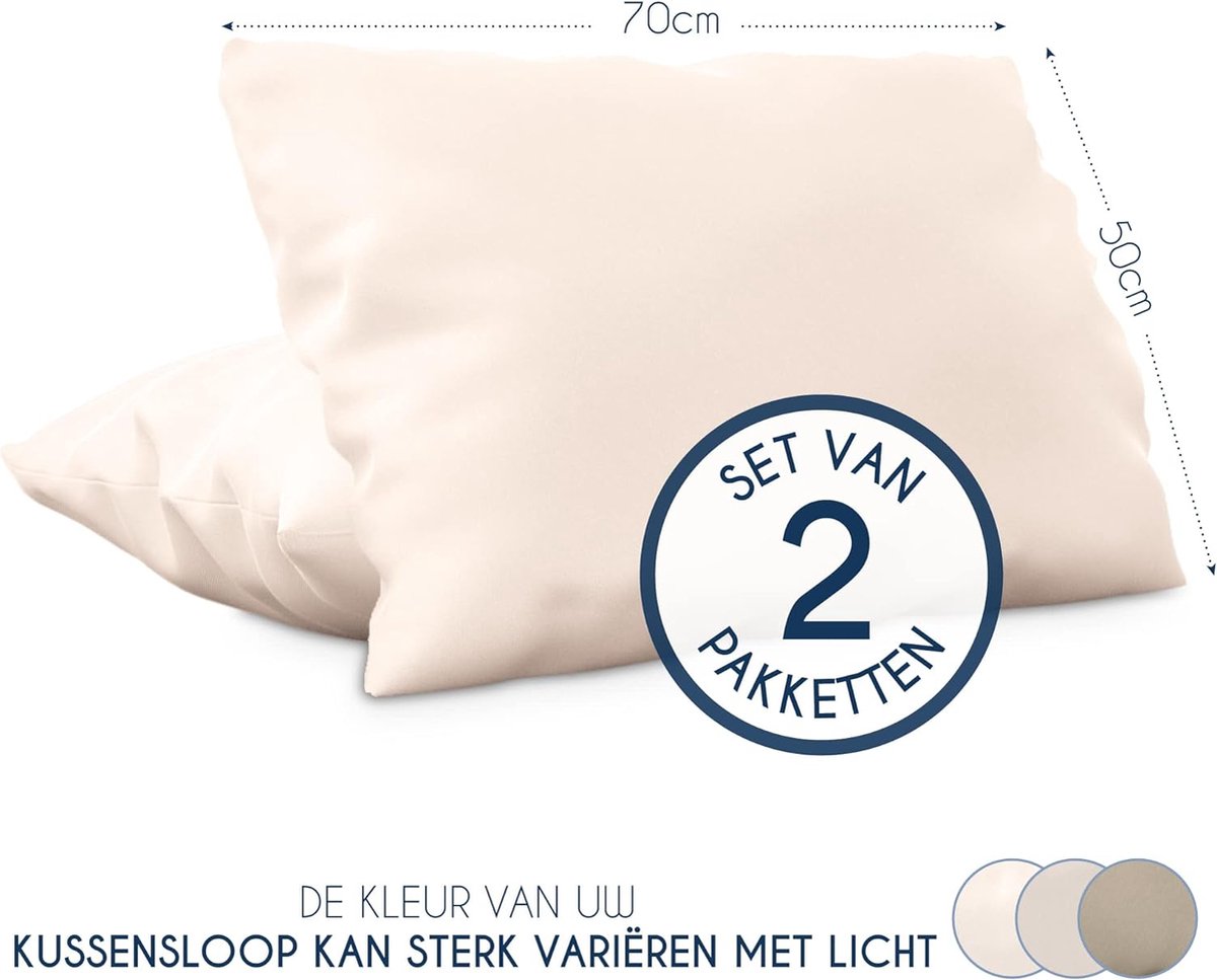 Kussensloop 50x70 Beige Microvezel OEKO TEX door 100% Polyester Kussenslopen Comfortabele Hypoallergene