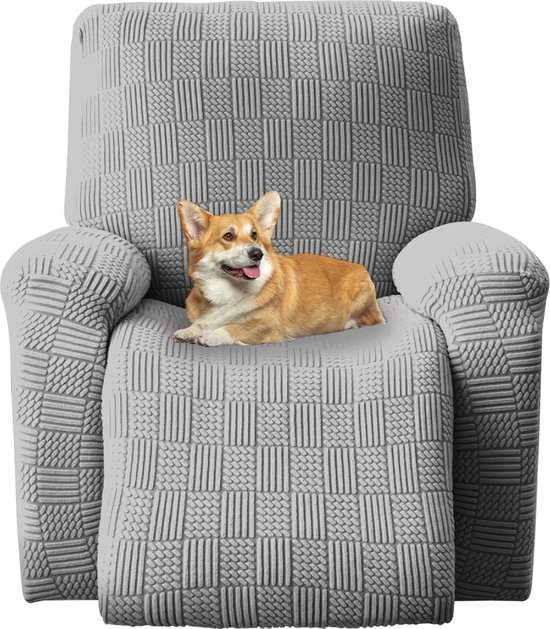 Fauteuilhoes van polarfleece, antislip stretchhoes voor relaxfauteuils, 4 stuks, complete fauteuilbeschermer, 1 stuk, elastische hoes voor fauteuils