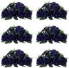 Bloem Bal Regeling Boeket: 6 Stuks Kunstmatige Bloemen Centerpieces Rozen Regelingen 24cm Diameter - Marineblauw Boeketten Centerpiece voor Bruiloft Kerstfeest Tafel Decoraties