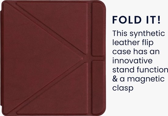 kwmobile e-reader hoesje geschikt voor Kobo Libra 2 hoes - Ereader flip case met standaard - E reader cover van kunstleer - In braam van kwmobile — afbeelding 5
