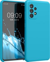 kwmobile telefoonhoesje geschikt voor Samsung Galaxy A52 / A52 5G / A52s 5G - Hoesje met siliconen coating - Smartphone case in lichtblauw