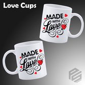 Made with Love Couple Matching mug - Mug avec texte - Mug Funny - Cadeau d'anniversaire - Cadeau pour mari - Cadeau pour femme - Cadeau pour elle - Cadeau pour lui - Cadeau Funny - Verres à thé - Cadeaux de Valentine - Tasses à Coffee
