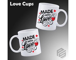 Made with Love Couple Matching mug - Mug with text - Funny mug - Anniversary gift - Gift for husband - Gift for wife - Gift for her - Gift for him - Funny gift - Tea glasses - Valentine gifts - Coffee cups