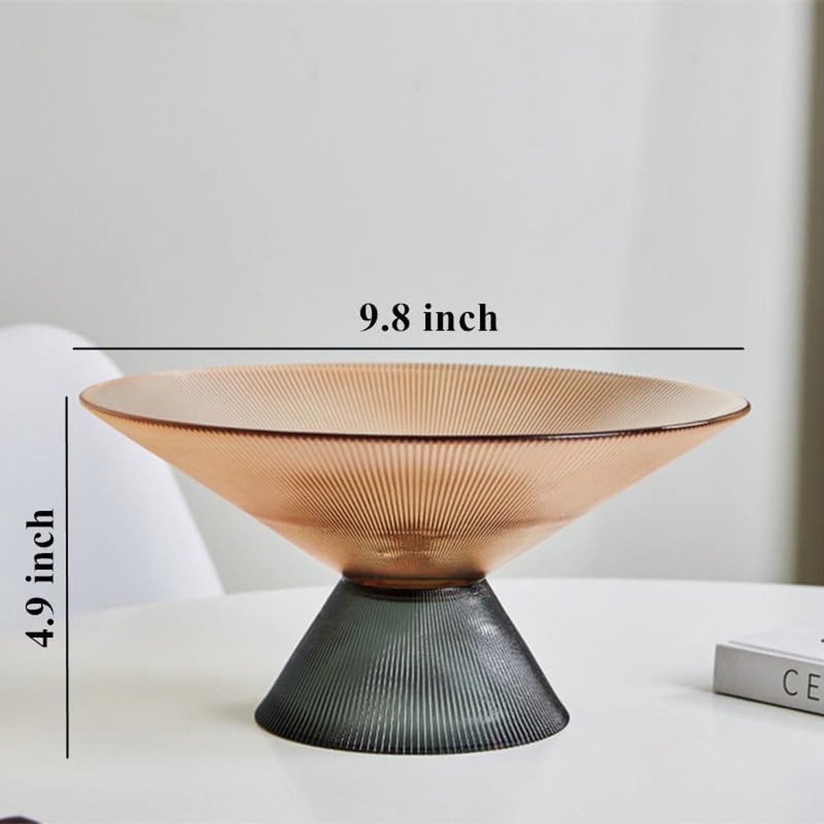 Bol Décoratif Boho Gris Anthracite - 35 Cm De Diamètre - Décoration De Table, Couloir Ou Rebord De Fenêtre - Plateau à Fruits Ou à Bijoux - 4