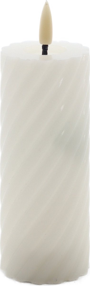 Mansion atmosphere swirl led kaars ivoor 5x12,5cm