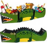 Opbergdoos voor kinderen, 3 x afneembare ééndelige opbergdozen van krokodillenvilt, vilt, opvouwbare speelgoedkist, organizermand, opbergdozen voor jongens en meisjes kinderkamer