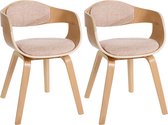 CLP Kingston Set de 2 chaises de salle à manger / Avec accoudoir - Tissu - natura/creme natura