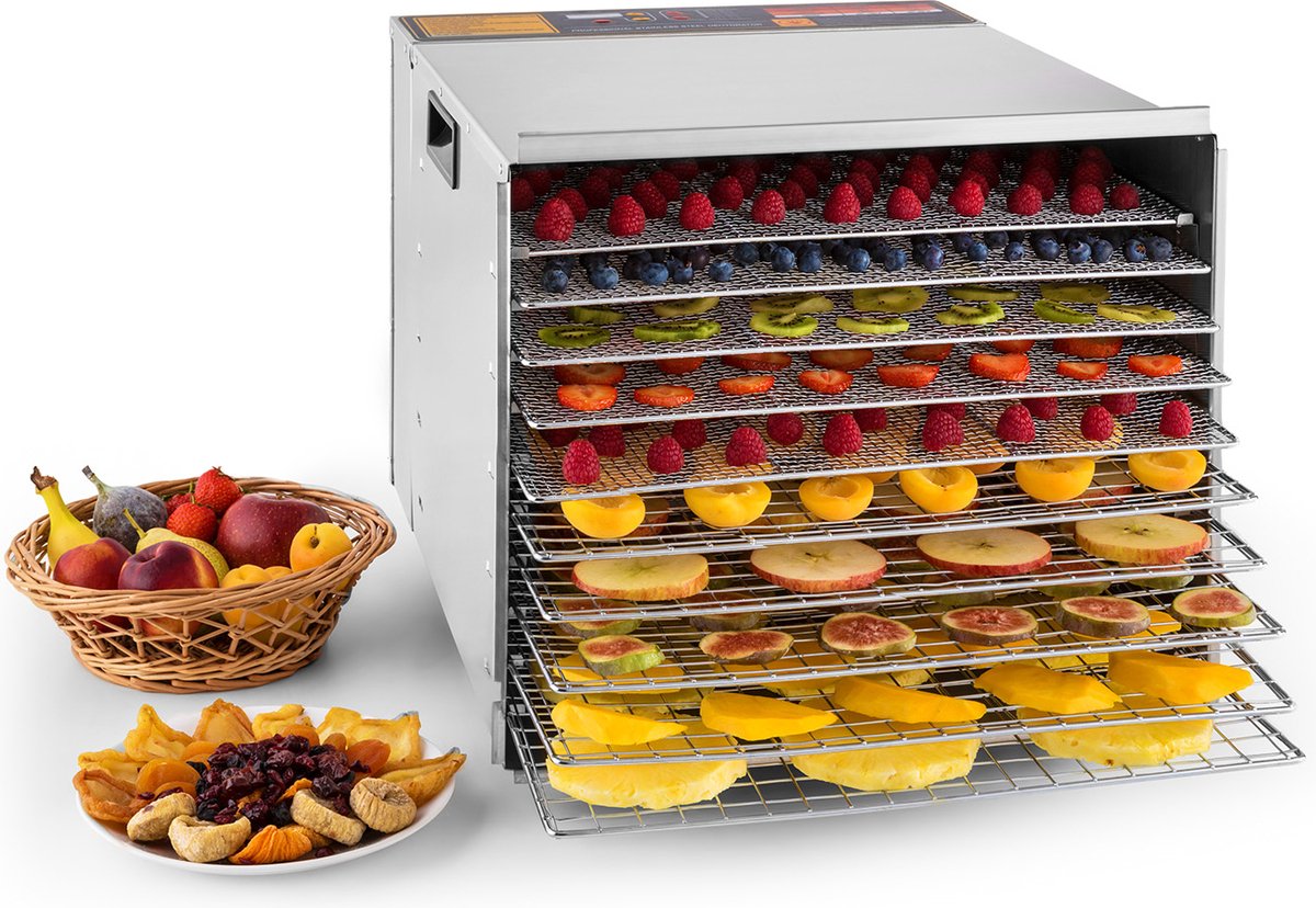 Fruit Jerky Steel 10 voedseldroger 10 etages 1000 W oppervlakte: 1,5 m² timer - Klarstein