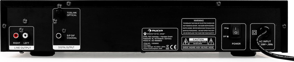AUNA AV2-CD509 - Lecteur CD HiFi, Lecteur CD, Compatible MP3, Entrée