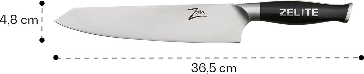 Comfort Pro serie 9" Kiritsuke mes 56 HRC roestvrij staal