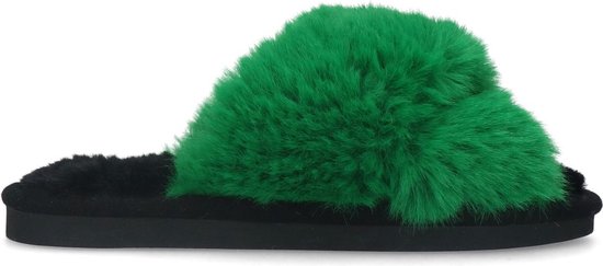 Sacha - Dames - Groene cross strap pantoffel slippers - Maat 36