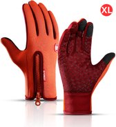 Livano Handschoenen - Touchscreen Handschoenen - Fietshandschoenen - Winter - Heren - Wielrenhandschoenen - Oranje - Maat XL