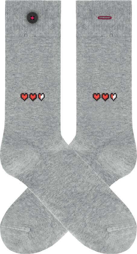 A-dam Grey Heart - Sokken - Katoen - Ideaal Als Cadeau - Duurzaam - Unisex - Grijs
