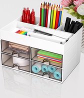 Mofeisor Lot de 6 paniers de rangement en plastique avec poignées pour salle de bain, bureau, cuisine, blanc, 25 x 17,5 x 10 cm