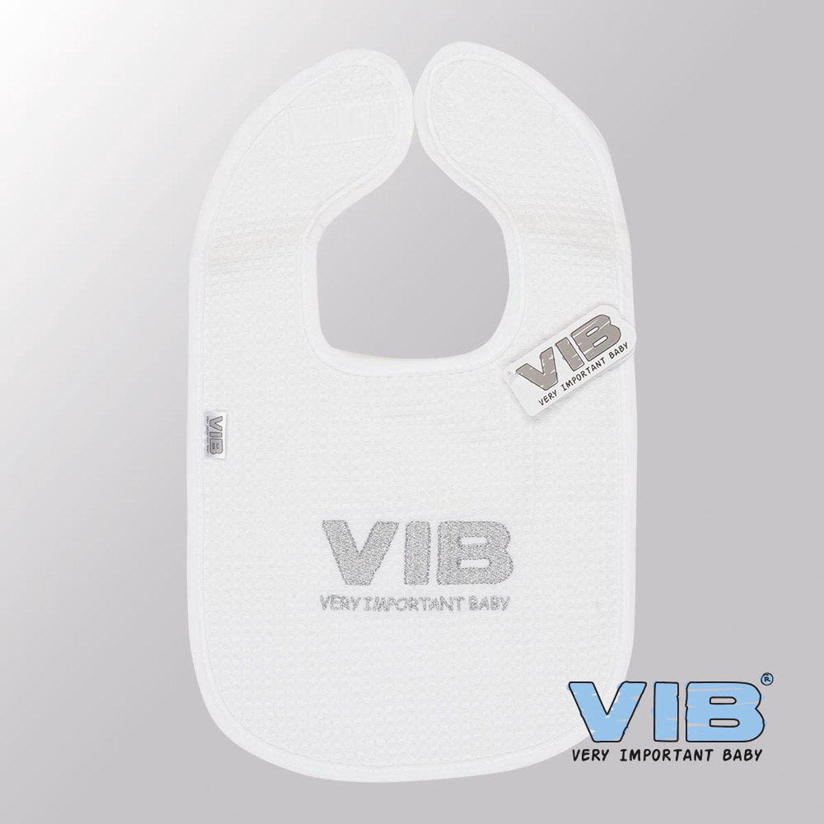 Goedkoopste VIB® - Slabbetje Luxe velours - VIB Grey - Babykleertjes - Slabbetjes - zwangerschap aankondiging - baby aankondiging