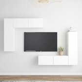 The Living Store Televisiemeubelset Wit - 2x30.5x30x110cm - 2x100x30x30cm - Wandmontage - Spaanplaat