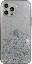 Hoesje geschikt voor Samsung Galaxy A72 - Backcover - Camerabescherming - Glitter - TPU - Transparant
