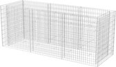 The Living Store Gabion Verhoogde Plantenbak - 270 x 90 x 100 cm - zilver - gegalvaniseerd staal