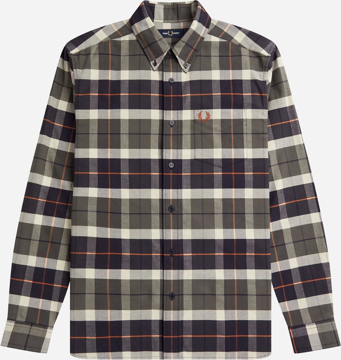 Fred Perry Brushed tartan shirt - field green