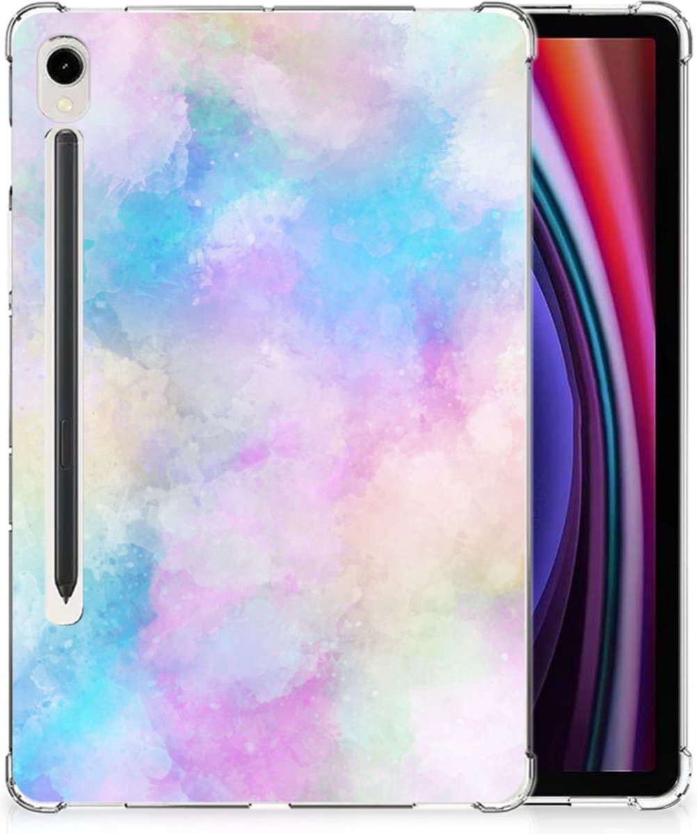 Back Cover voor Tablethoes Samsung Galaxy Tab S9 Watercolor Light