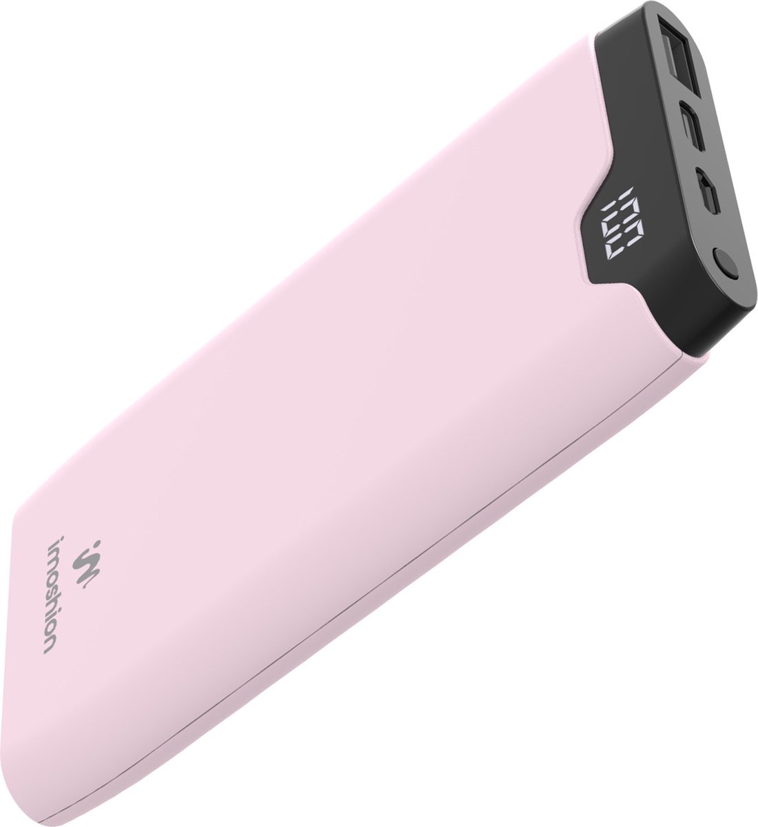 iMoshion® Powerbank 10000 mAh - Snellader & batterij LED-display - USB A, USB C & Micro USB - Universele Powerbank voor o.a. Apple iPhone & Samsung - 18 Watt - Roze